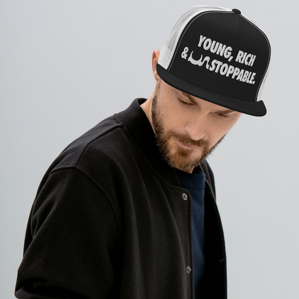 YOUNG, RICH & UN STOPPABLE TRUCKER CAP IN 13 DIFFERENT COLORS