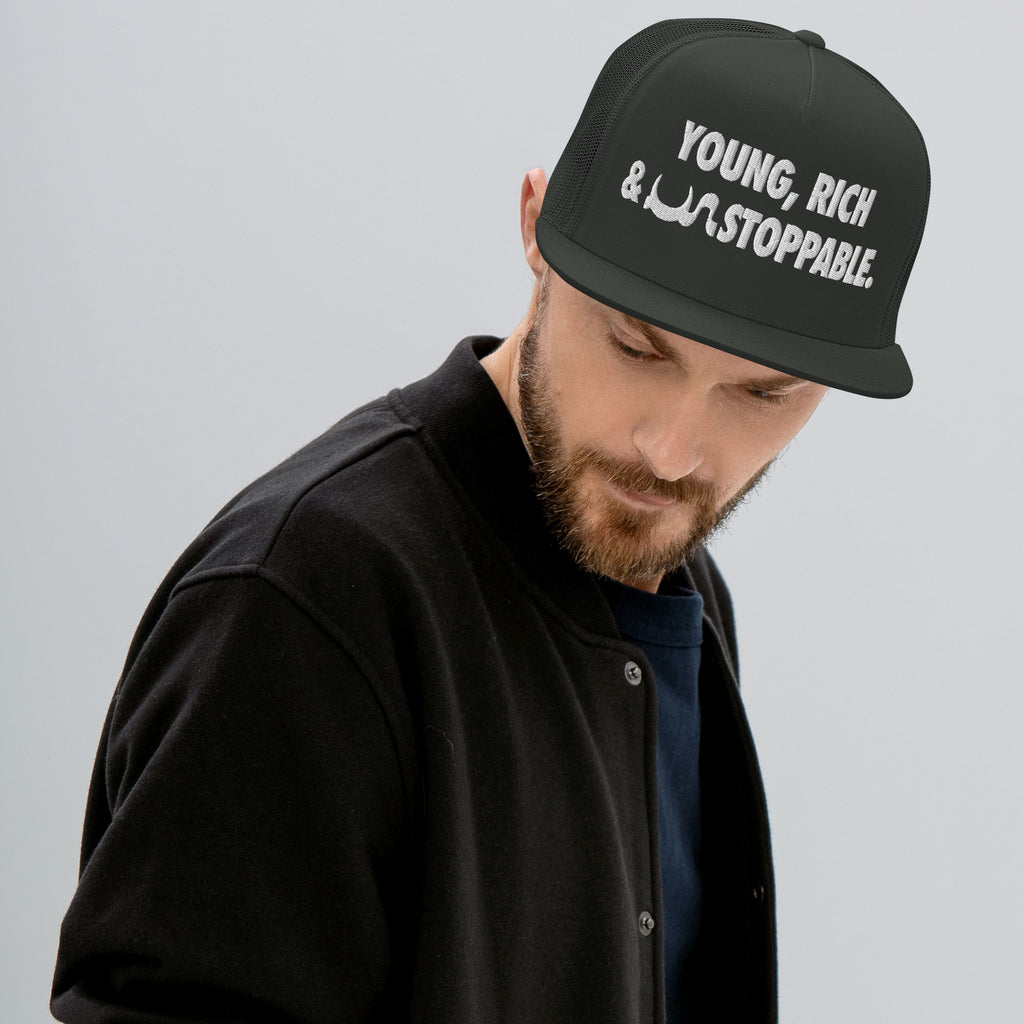 YOUNG, RICH & UN STOPPABLE TRUCKER CAP IN 13 DIFFERENT COLORS