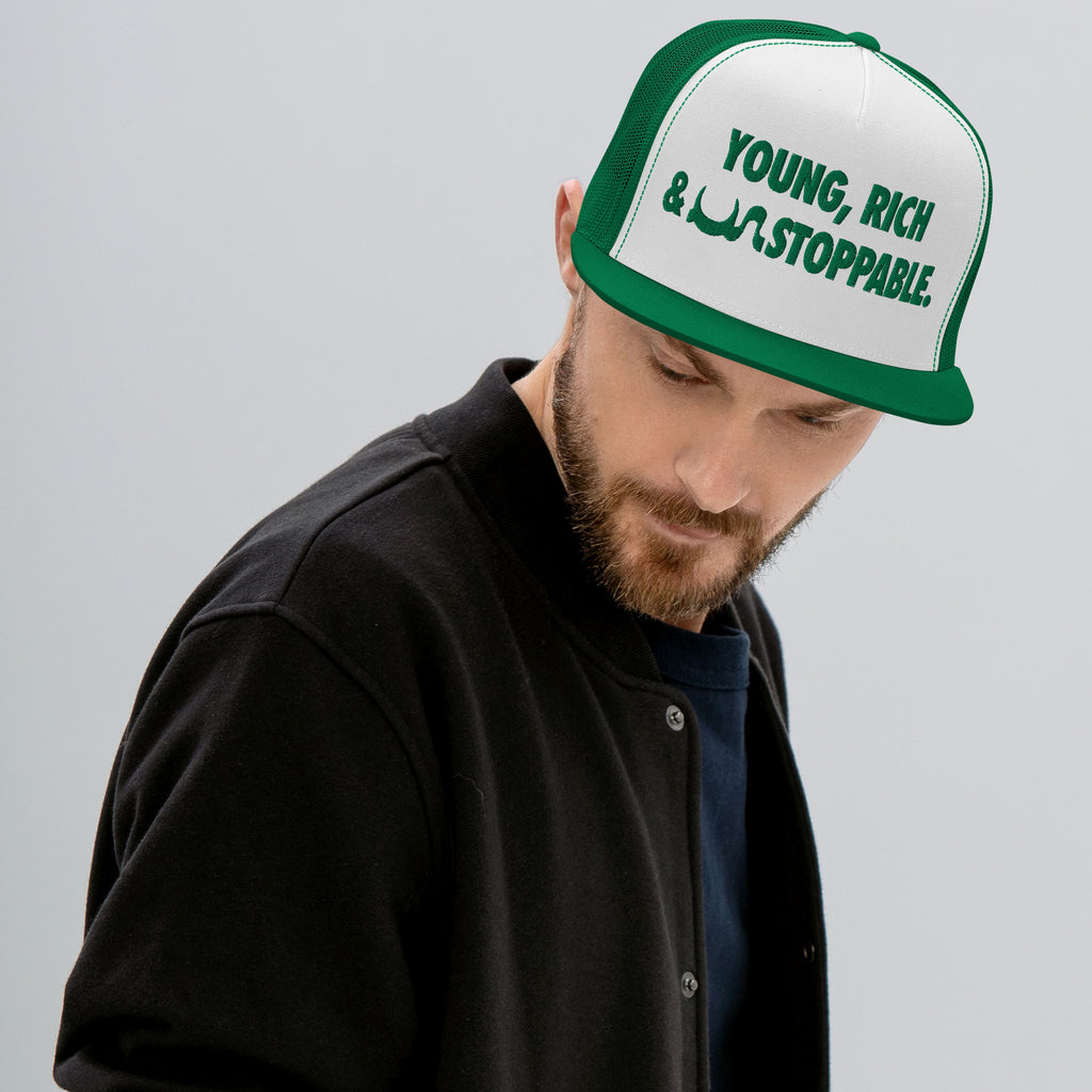 YOUNG, RICH & UN STOPPABLE TRUCKER CAP IN 13 DIFFERENT COLORS