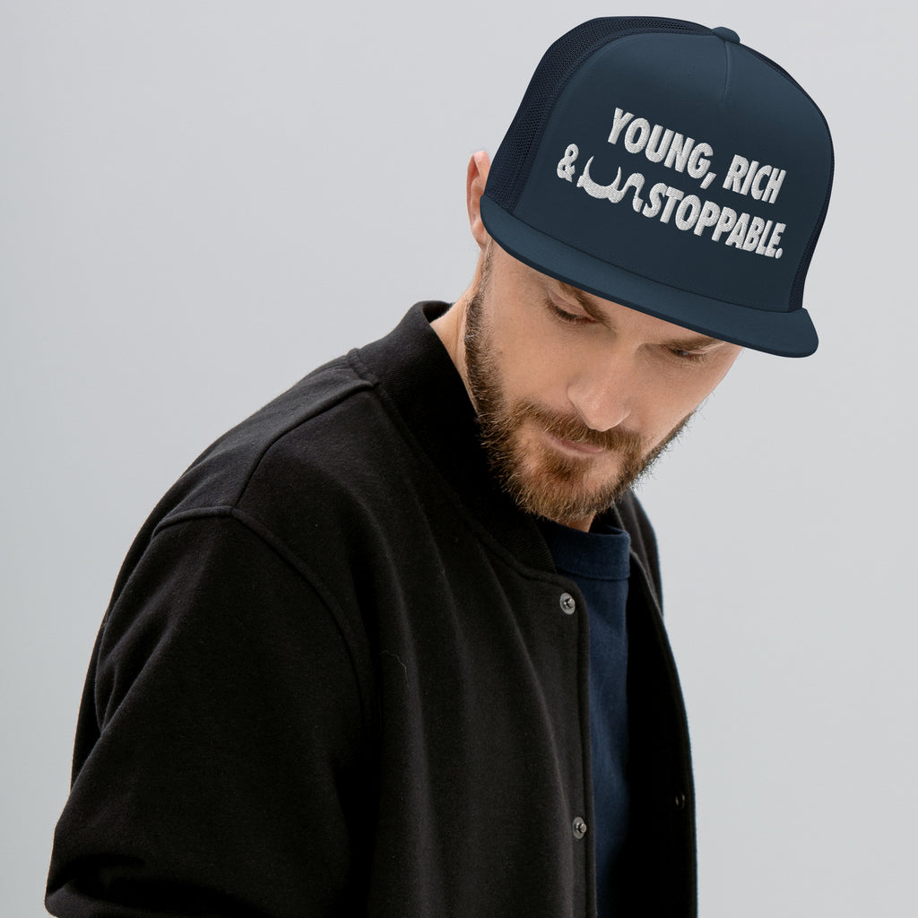 YOUNG, RICH & UN STOPPABLE TRUCKER CAP IN 13 DIFFERENT COLORS