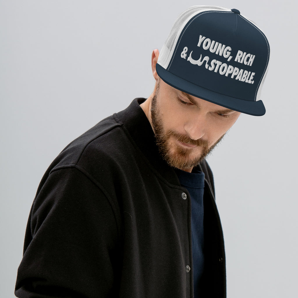 YOUNG, RICH & UN STOPPABLE TRUCKER CAP IN 13 DIFFERENT COLORS