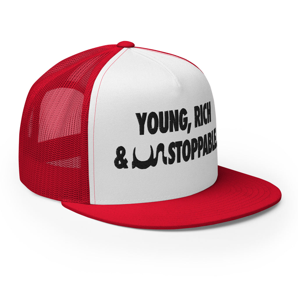 YOUNG, RICH & UN STOPPABLE TRUCKER CAP IN 13 DIFFERENT COLORS