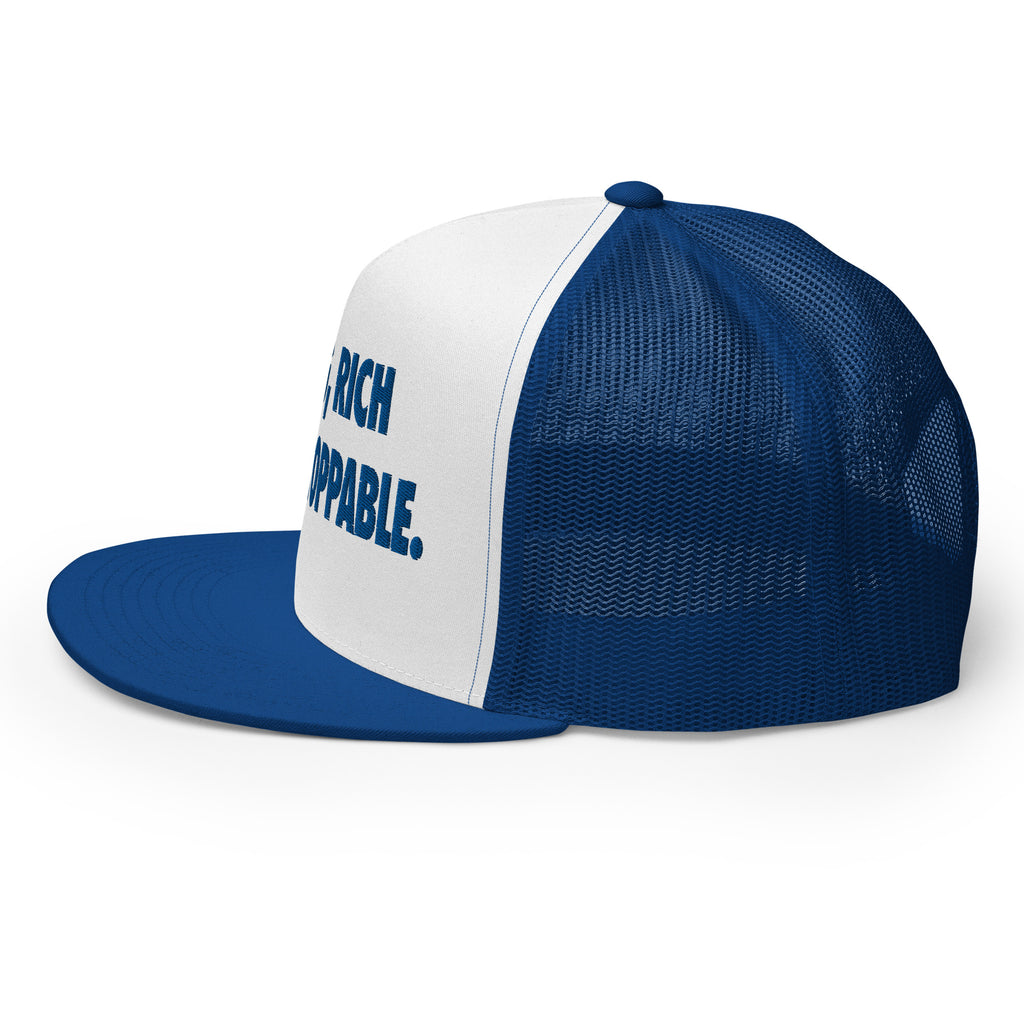 YOUNG, RICH & UN STOPPABLE TRUCKER CAP IN 13 DIFFERENT COLORS