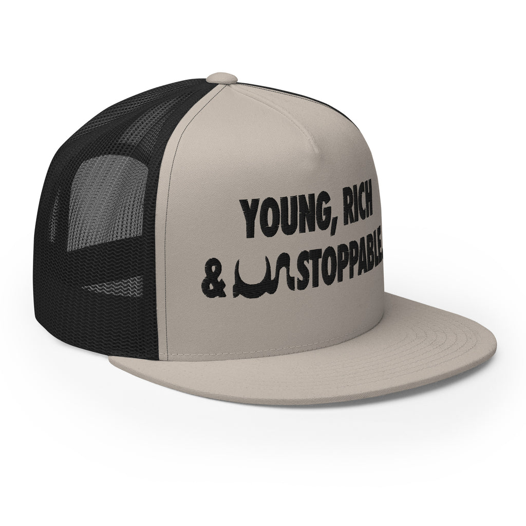 YOUNG, RICH & UN STOPPABLE TRUCKER CAP IN 13 DIFFERENT COLORS