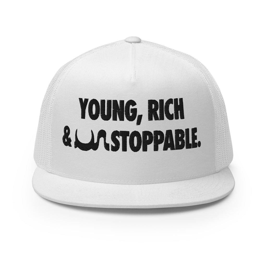 YOUNG, RICH & UN STOPPABLE TRUCKER CAP IN 13 DIFFERENT COLORS