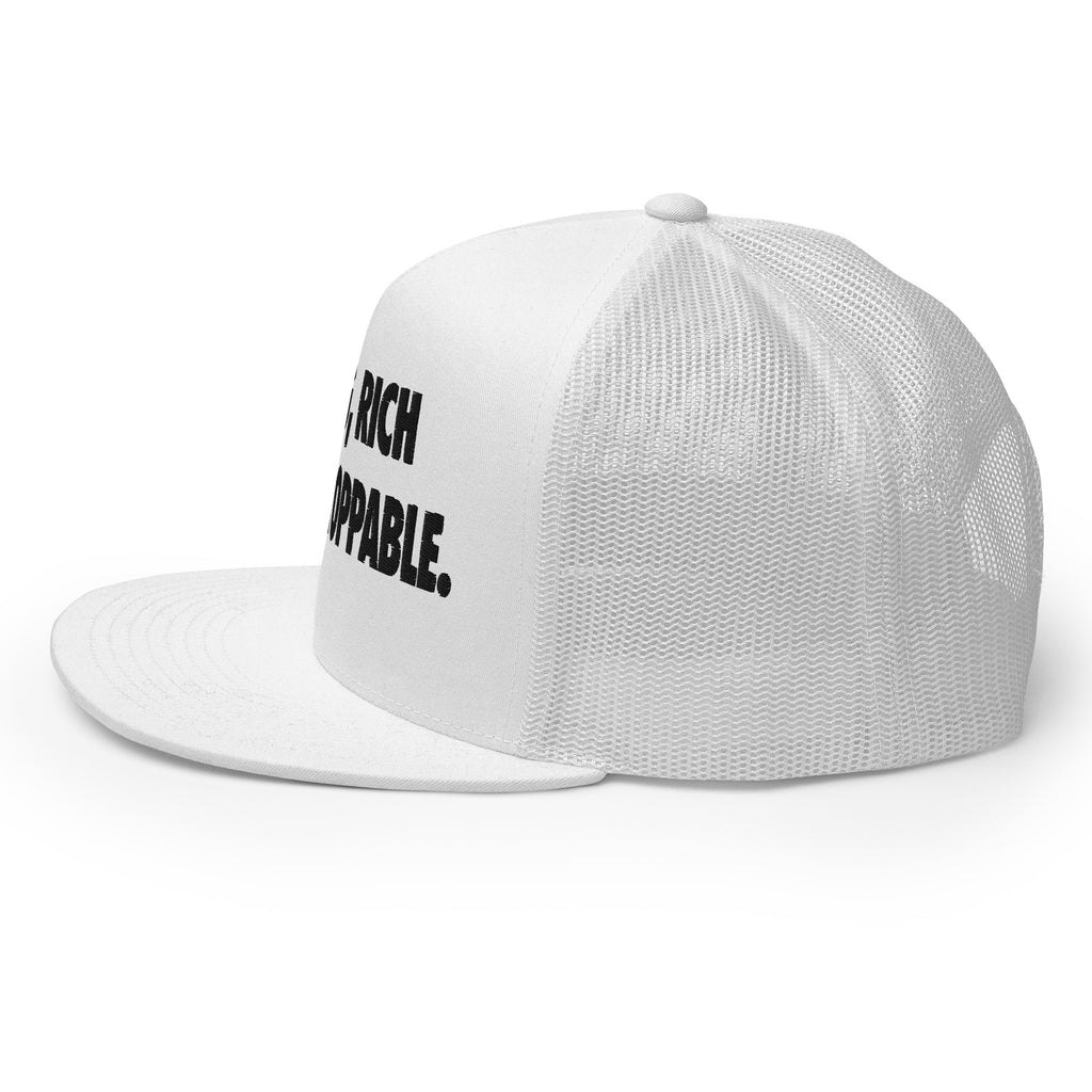 YOUNG, RICH & UN STOPPABLE TRUCKER CAP IN 13 DIFFERENT COLORS