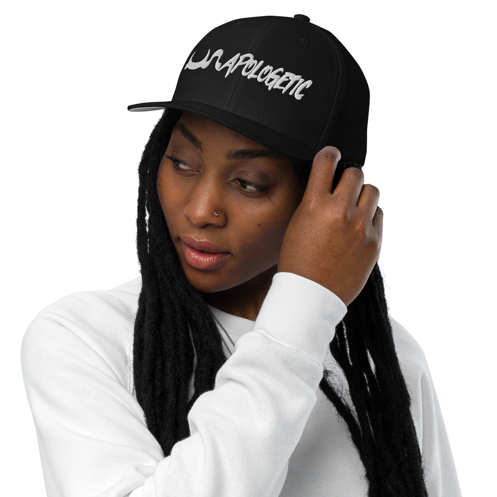 UN APOLOGETIC CLOSED BACK TRUCKER CAP