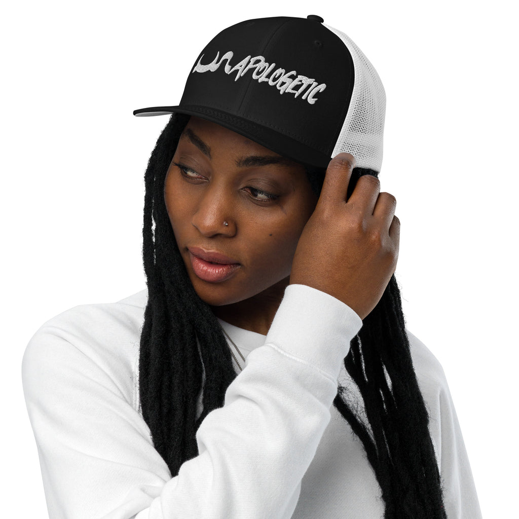 UN APOLOGETIC CLOSED BACK TRUCKER CAP