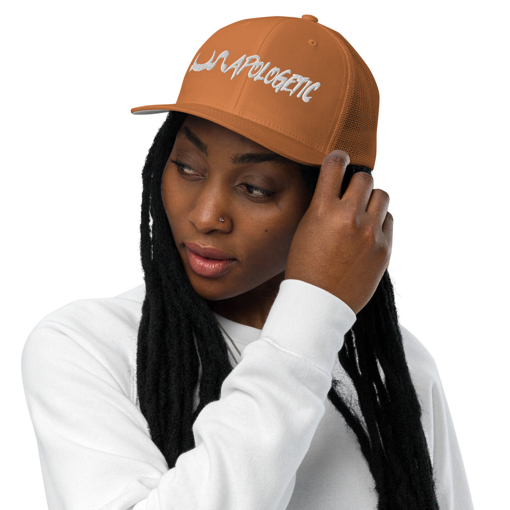 UN APOLOGETIC CLOSED BACK TRUCKER CAP