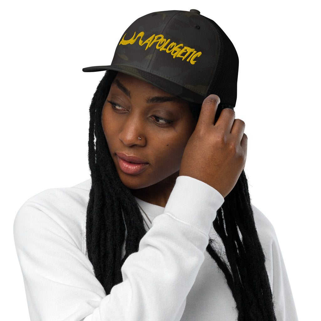 UN APOLOGETIC CLOSED BACK TRUCKER CAP
