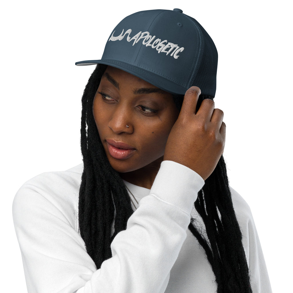 UN APOLOGETIC CLOSED BACK TRUCKER CAP