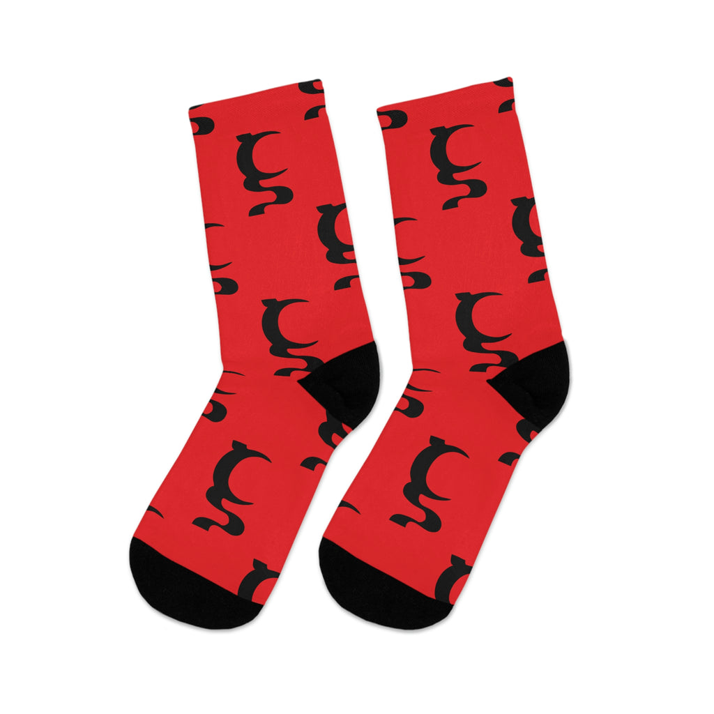 UN LOGO ON RED DTG SOCKS