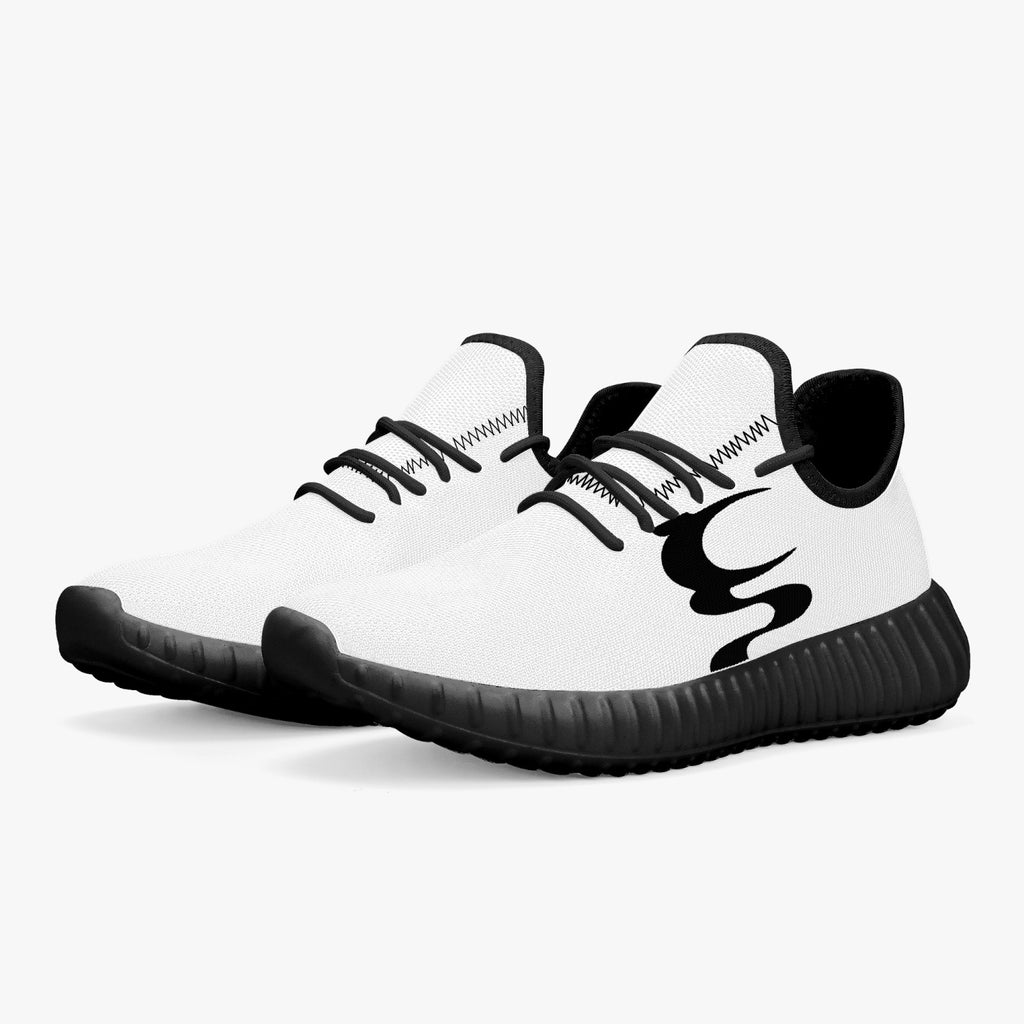 UN LOGO  Mesh Knit Sneakers - White/Black  Men & Women