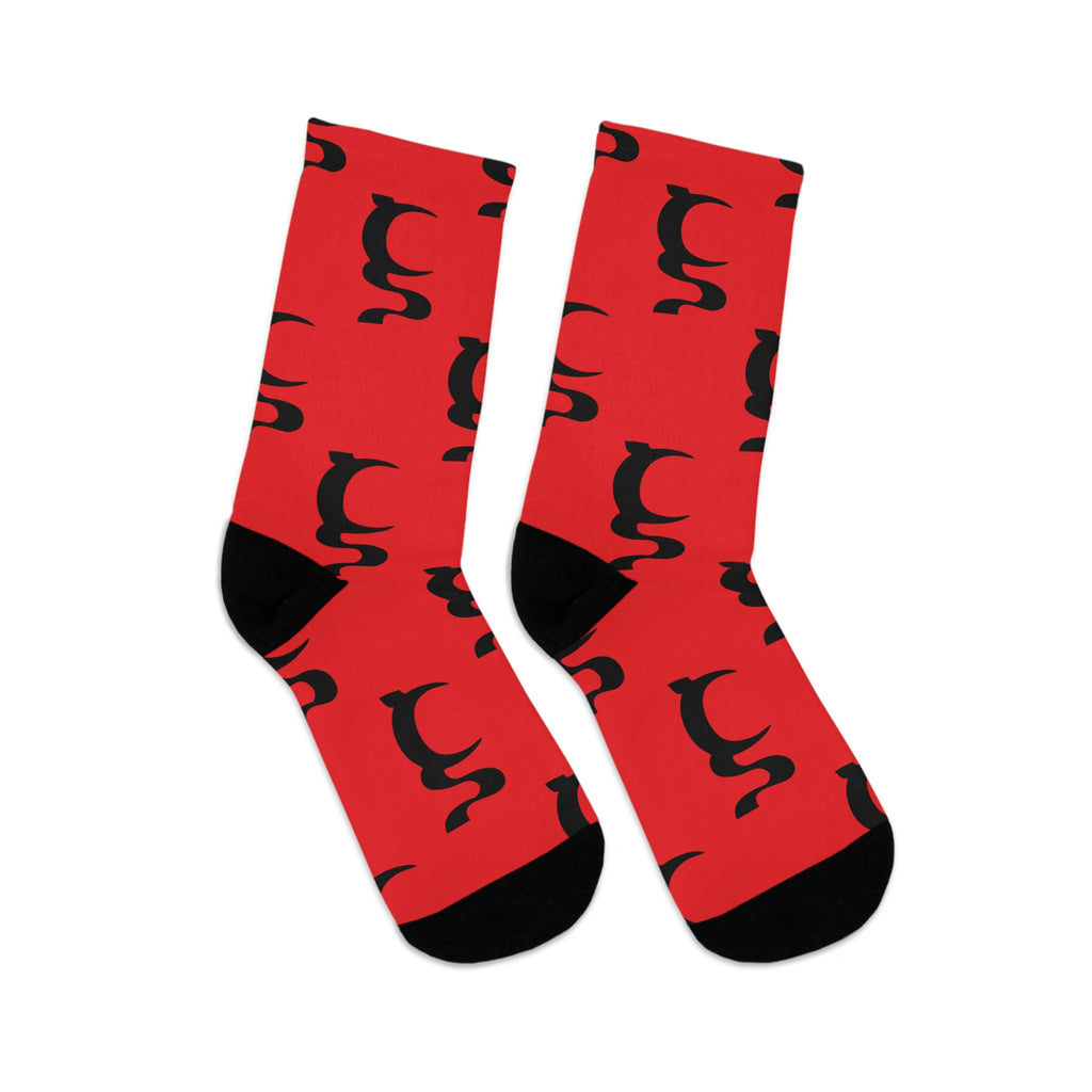 UN LOGO ON RED DTG SOCKS