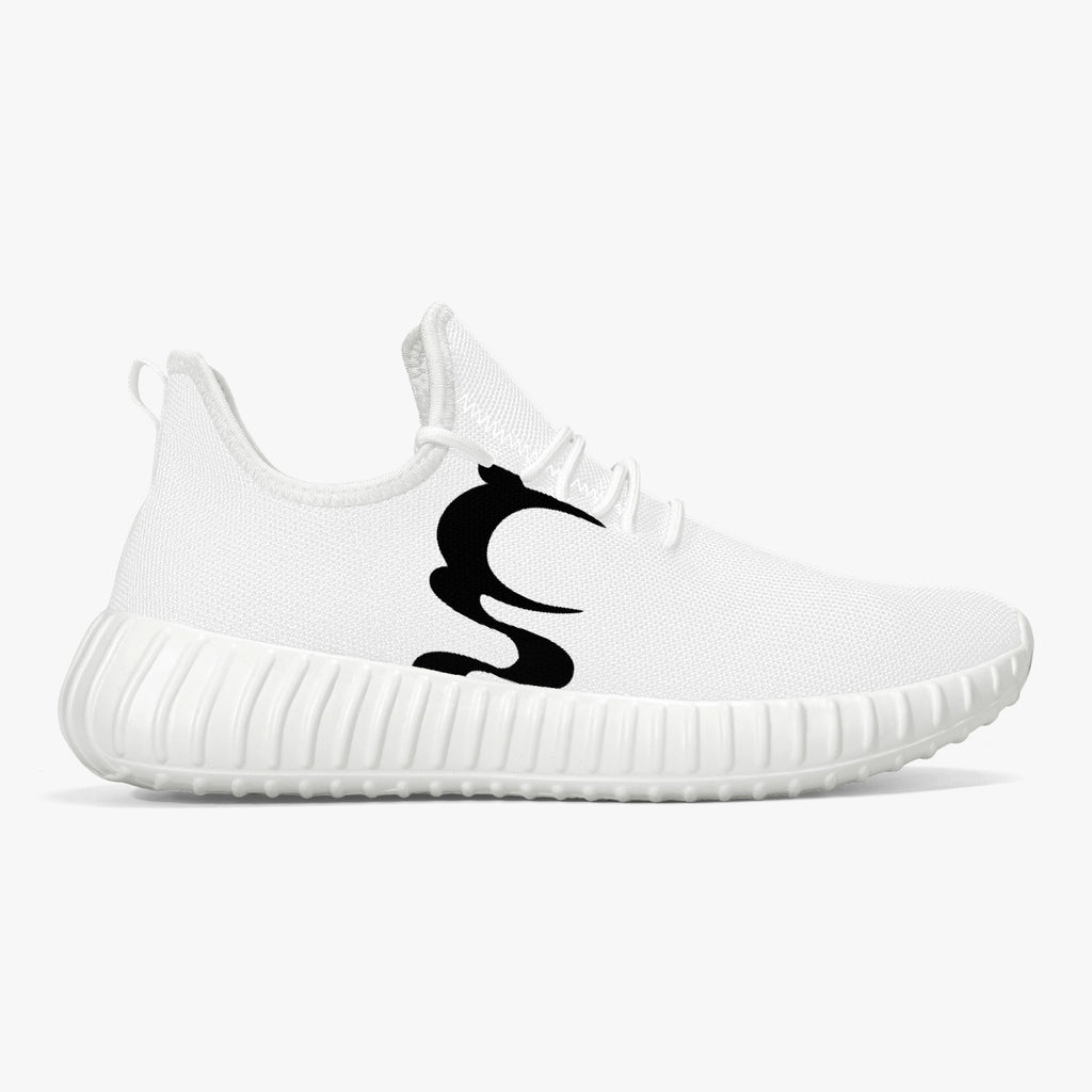 UN LOGO  Mesh Knit Sneakers - White/Black  Men & Women