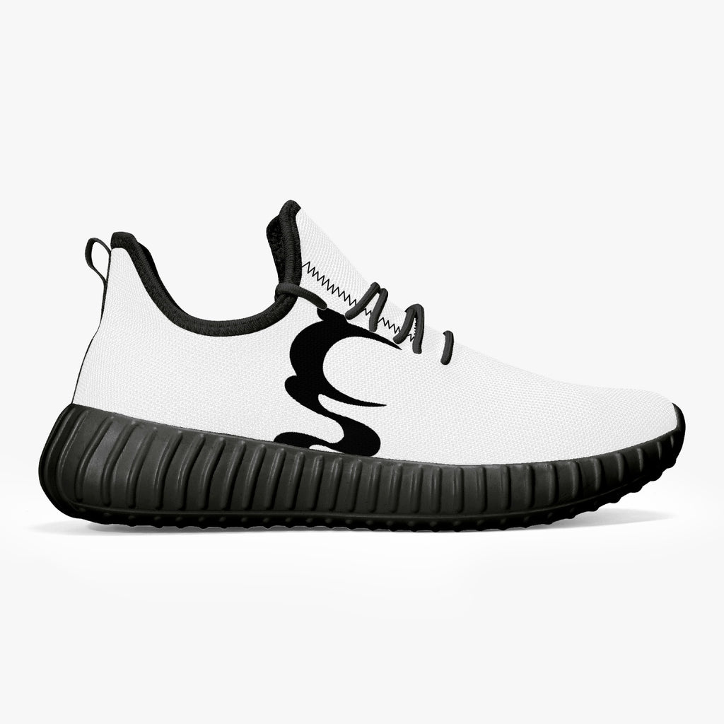 UN LOGO  Mesh Knit Sneakers - White/Black  Men & Women
