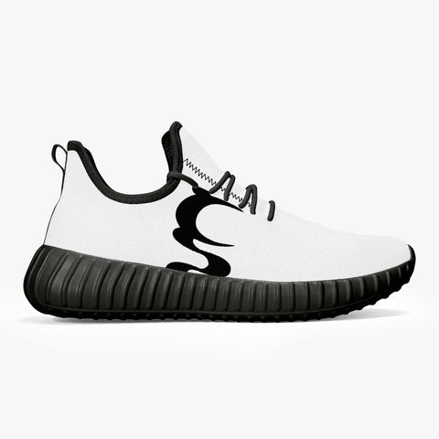 UN LOGO  Mesh Knit Sneakers - White/Black  Men & Women