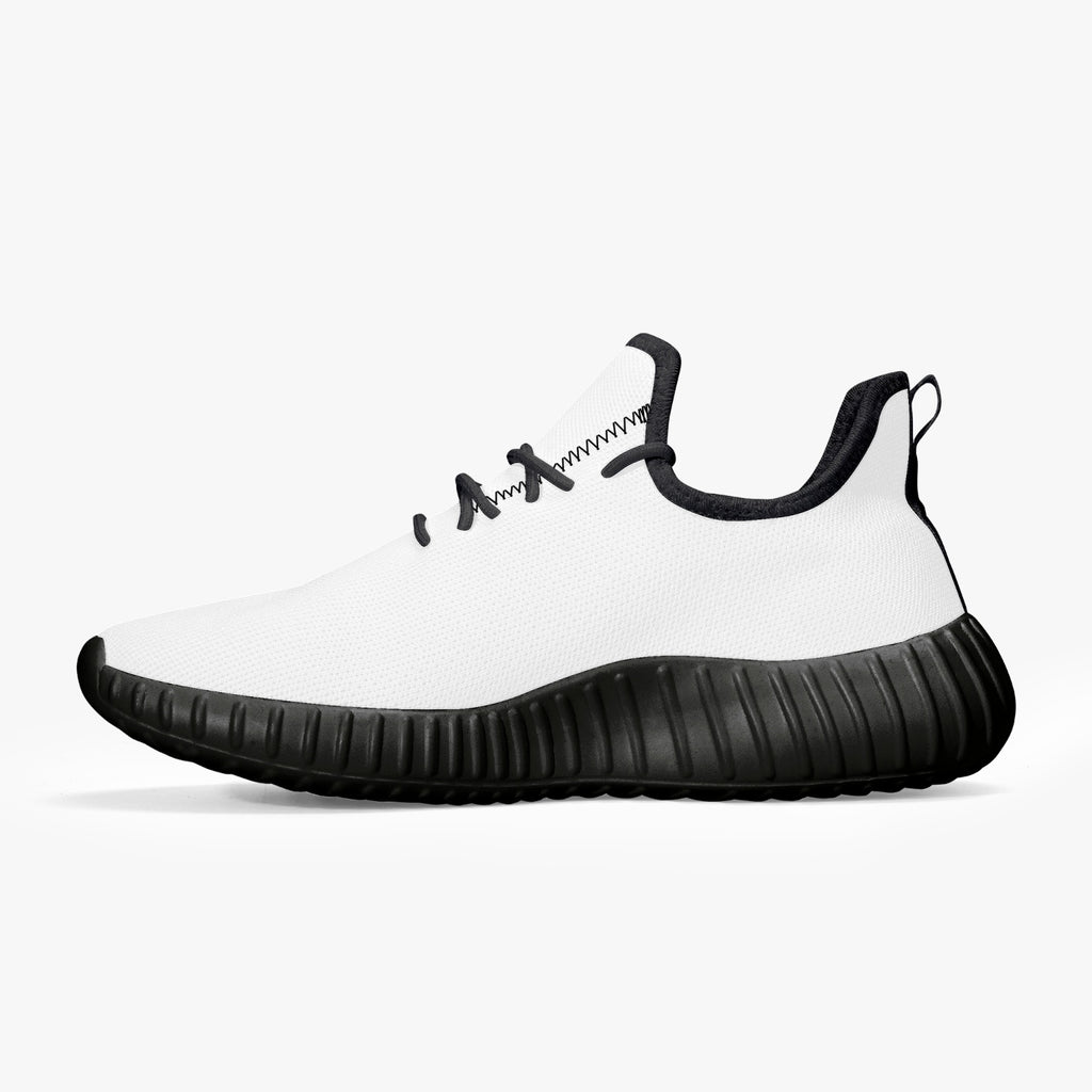 UN LOGO  Mesh Knit Sneakers - White/Black  Men & Women