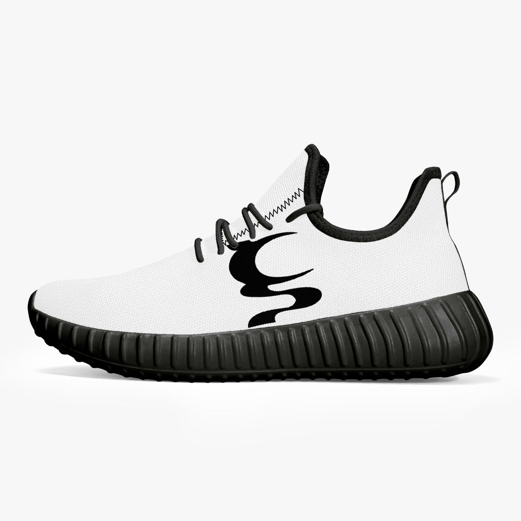 UN LOGO  Mesh Knit Sneakers - White/Black  Men & Women