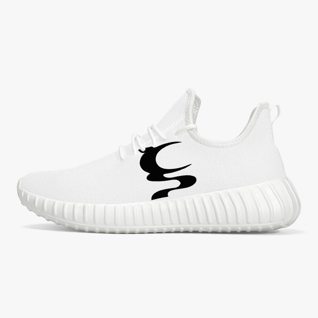 UN LOGO  Mesh Knit Sneakers - White/Black  Men & Women