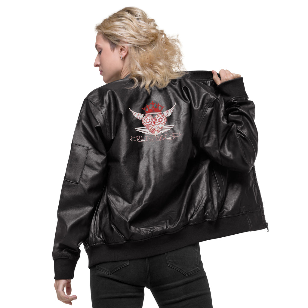 King of Hearts Leather Bomber Jacket