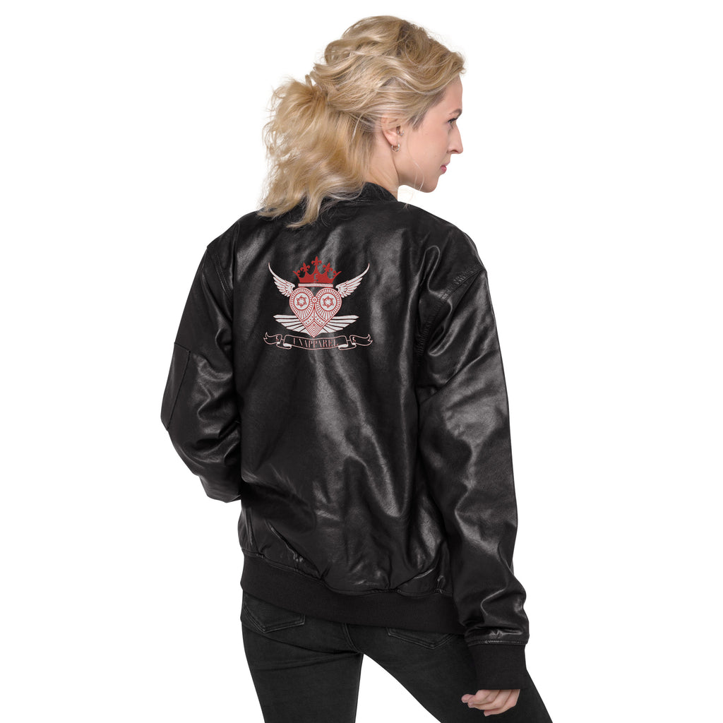 King of Hearts Leather Bomber Jacket