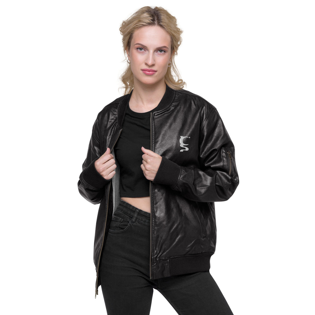 King of Hearts Leather Bomber Jacket