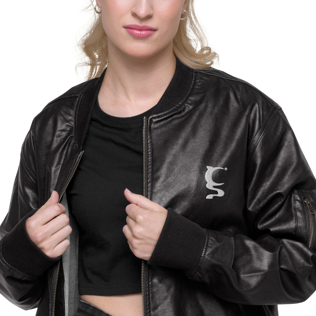 King of Hearts Leather Bomber Jacket