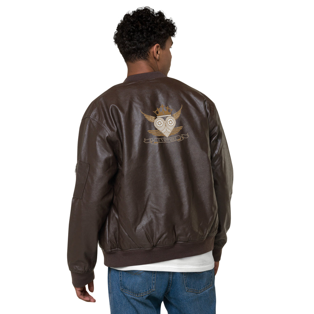 King of Hearts Leather Bomber Jacket