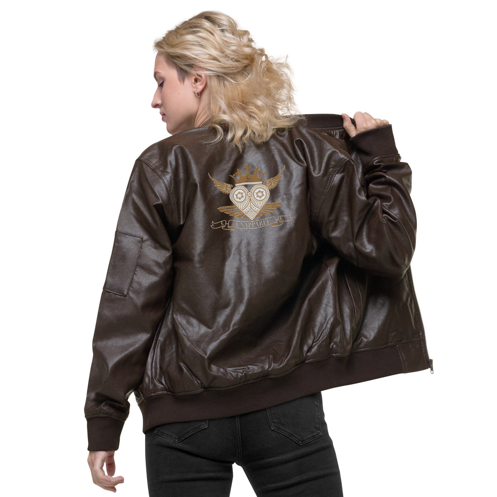 King of Hearts Leather Bomber Jacket