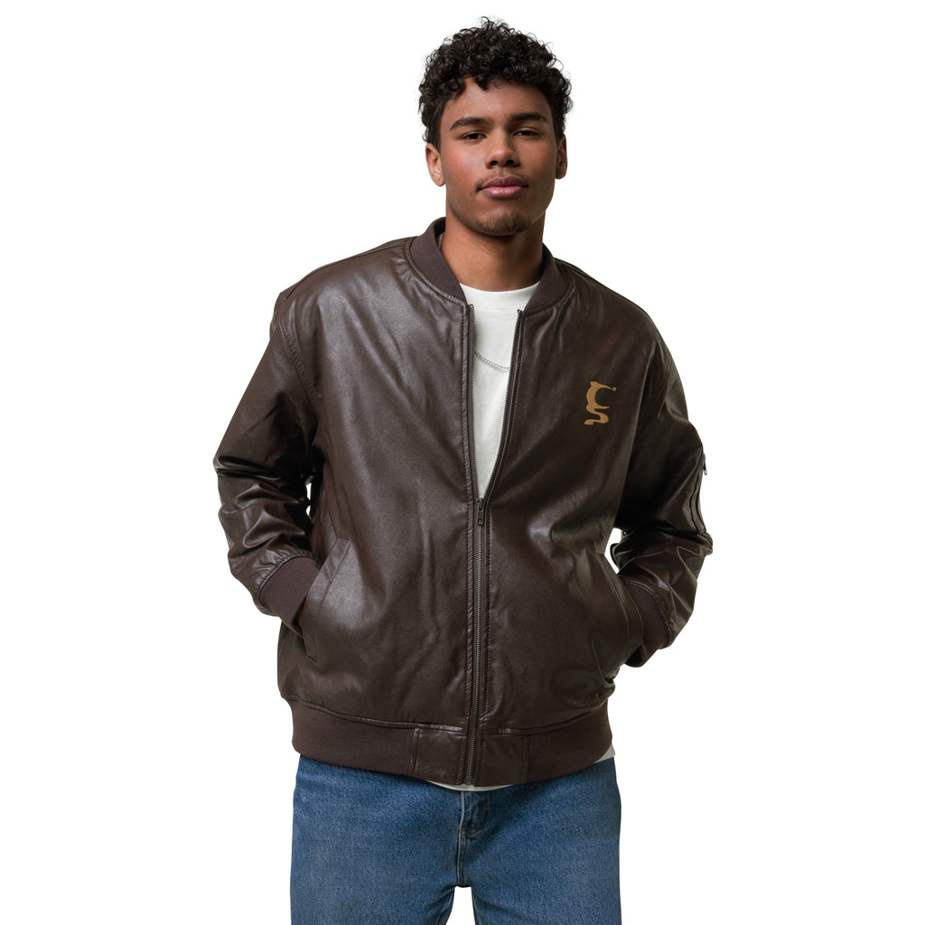 King of Hearts Leather Bomber Jacket