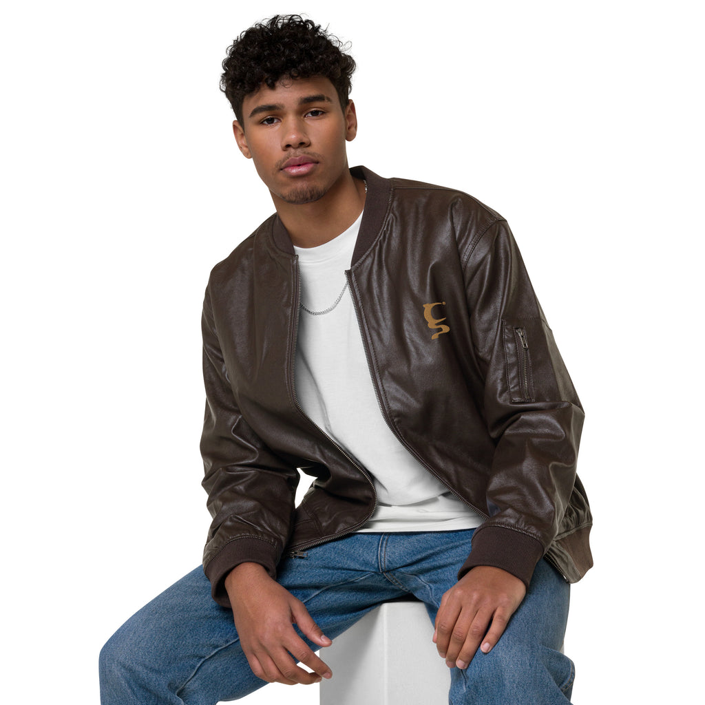 King of Hearts Leather Bomber Jacket