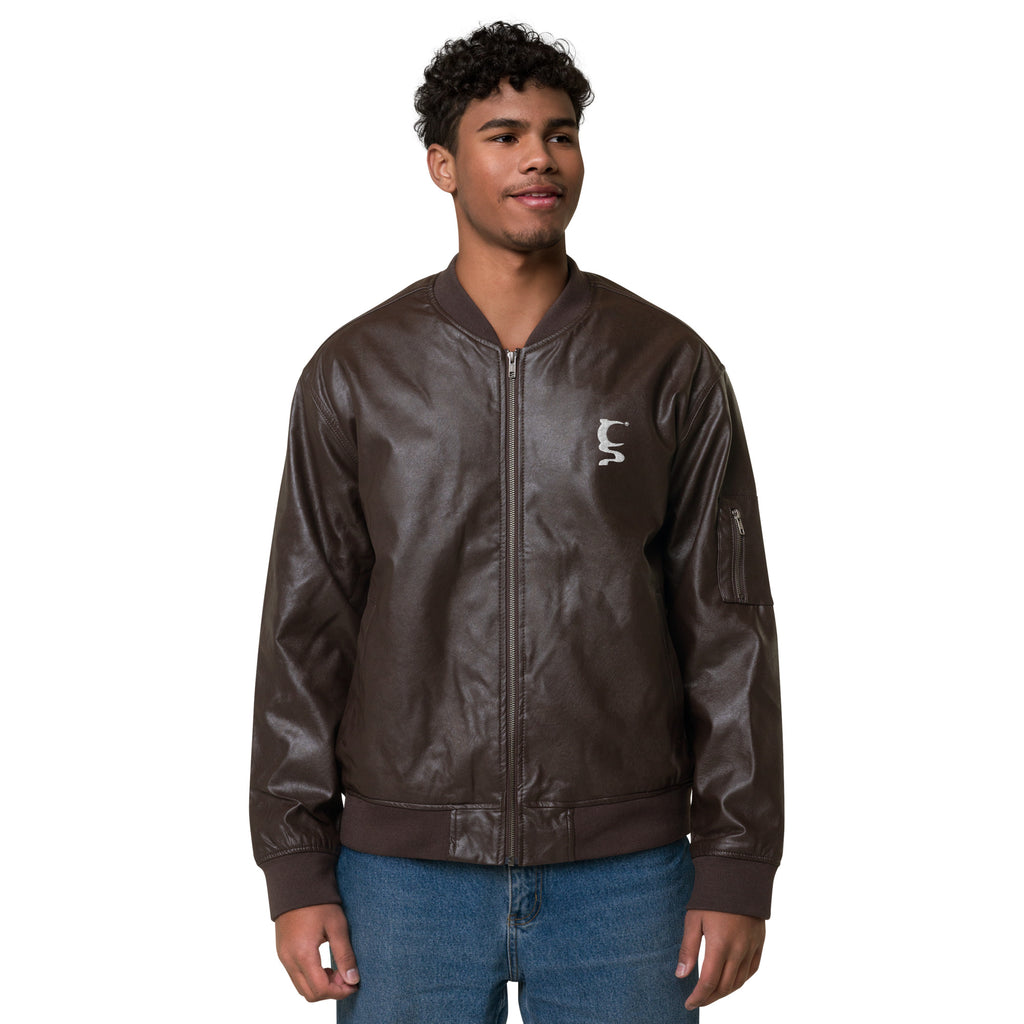 King of Hearts Leather Bomber Jacket