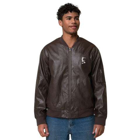 King of Hearts Leather Bomber Jacket