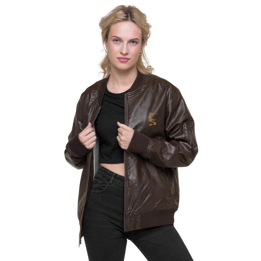 King of Hearts Leather Bomber Jacket