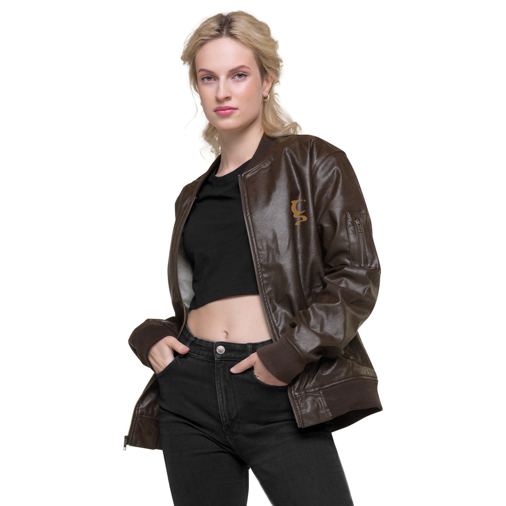 King of Hearts Leather Bomber Jacket