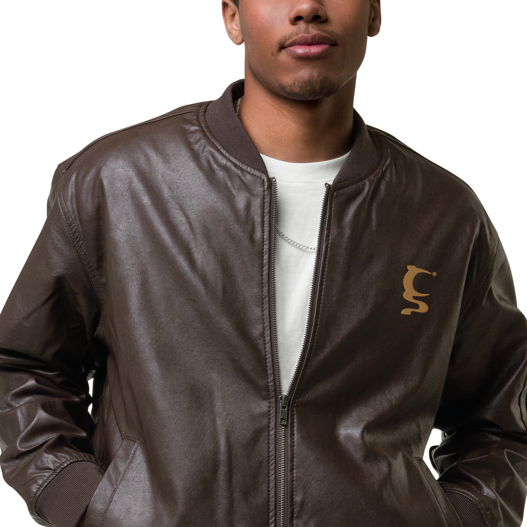 King of Hearts Leather Bomber Jacket