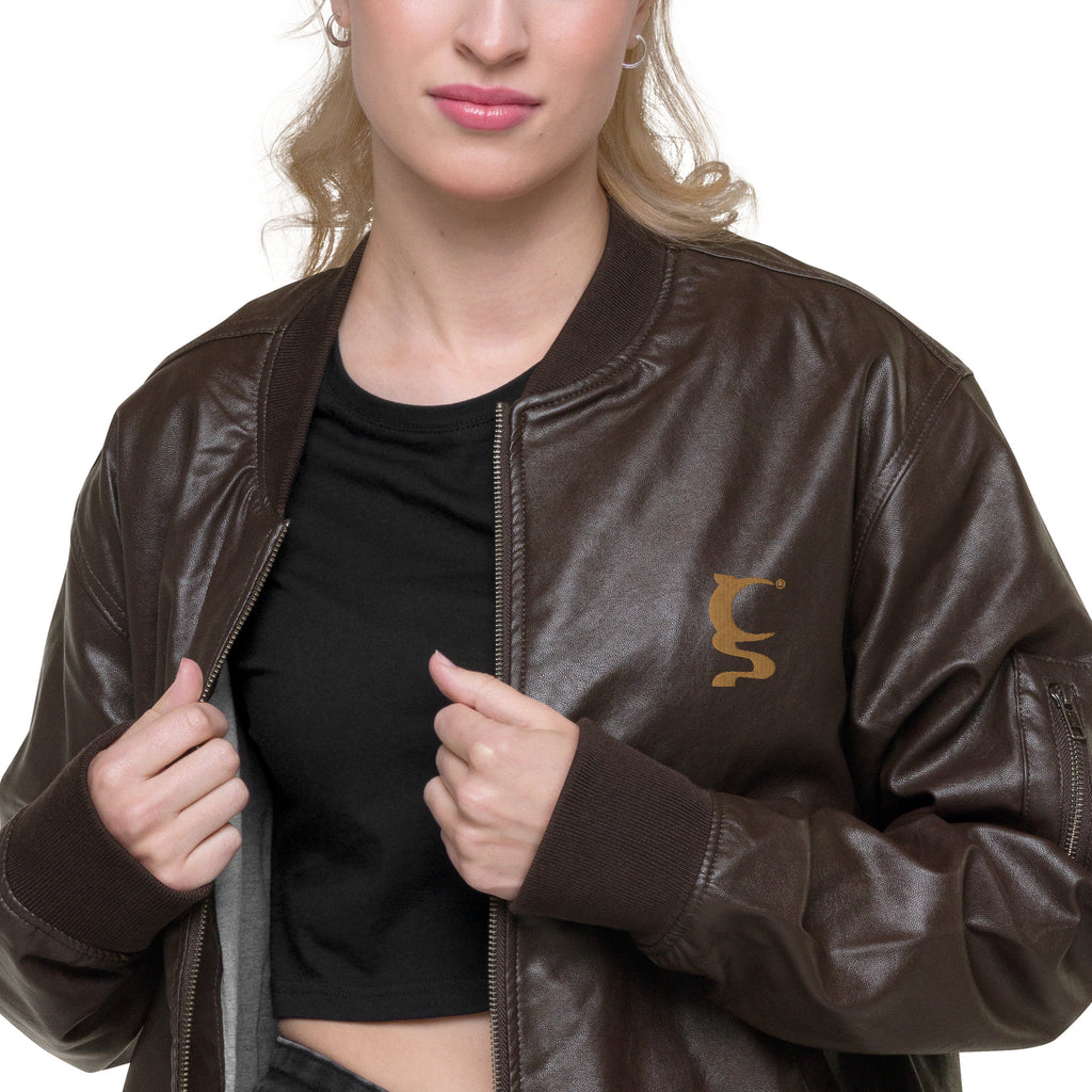 King of Hearts Leather Bomber Jacket