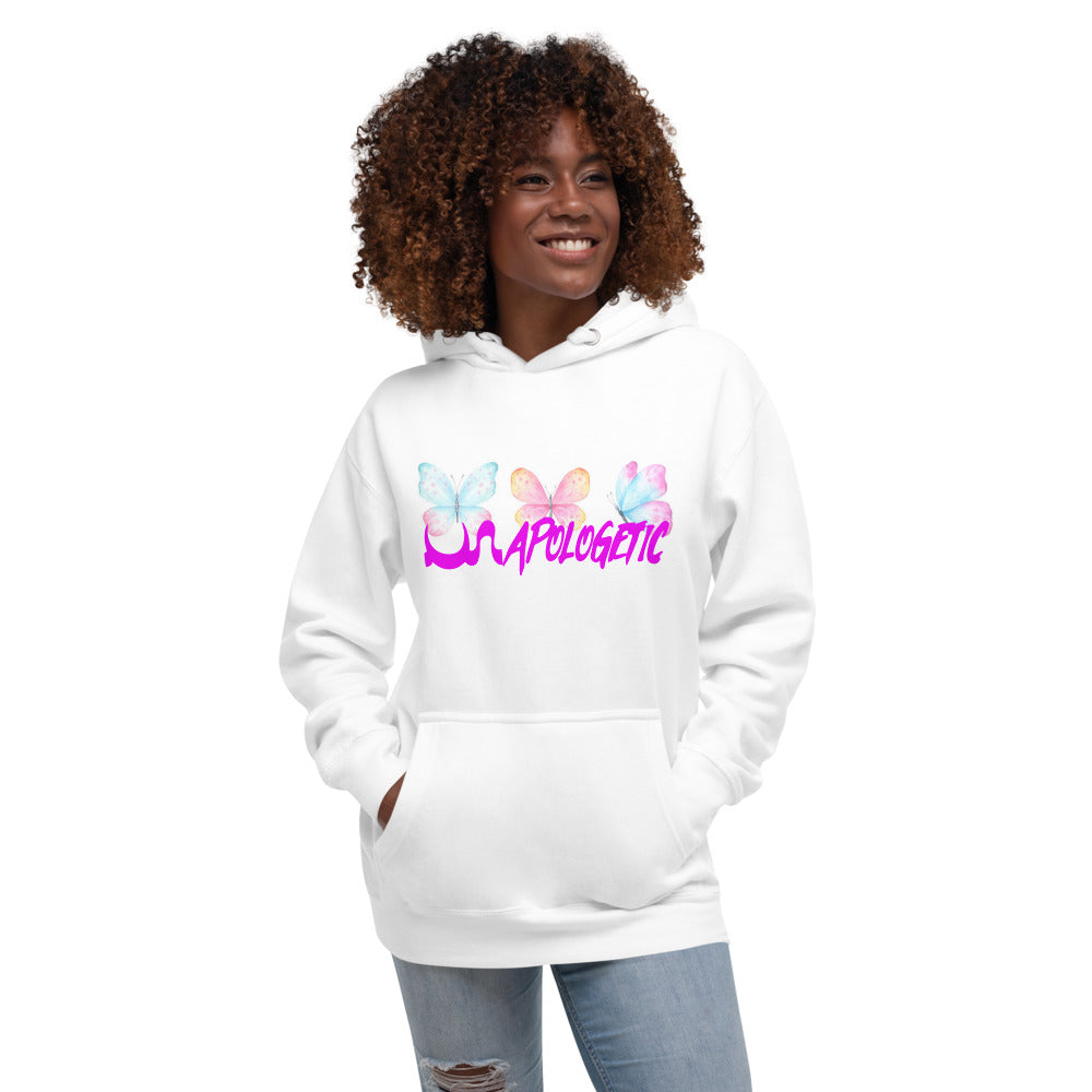 PINK BUTTERFLY UN APOLOGETIC HOODIE
