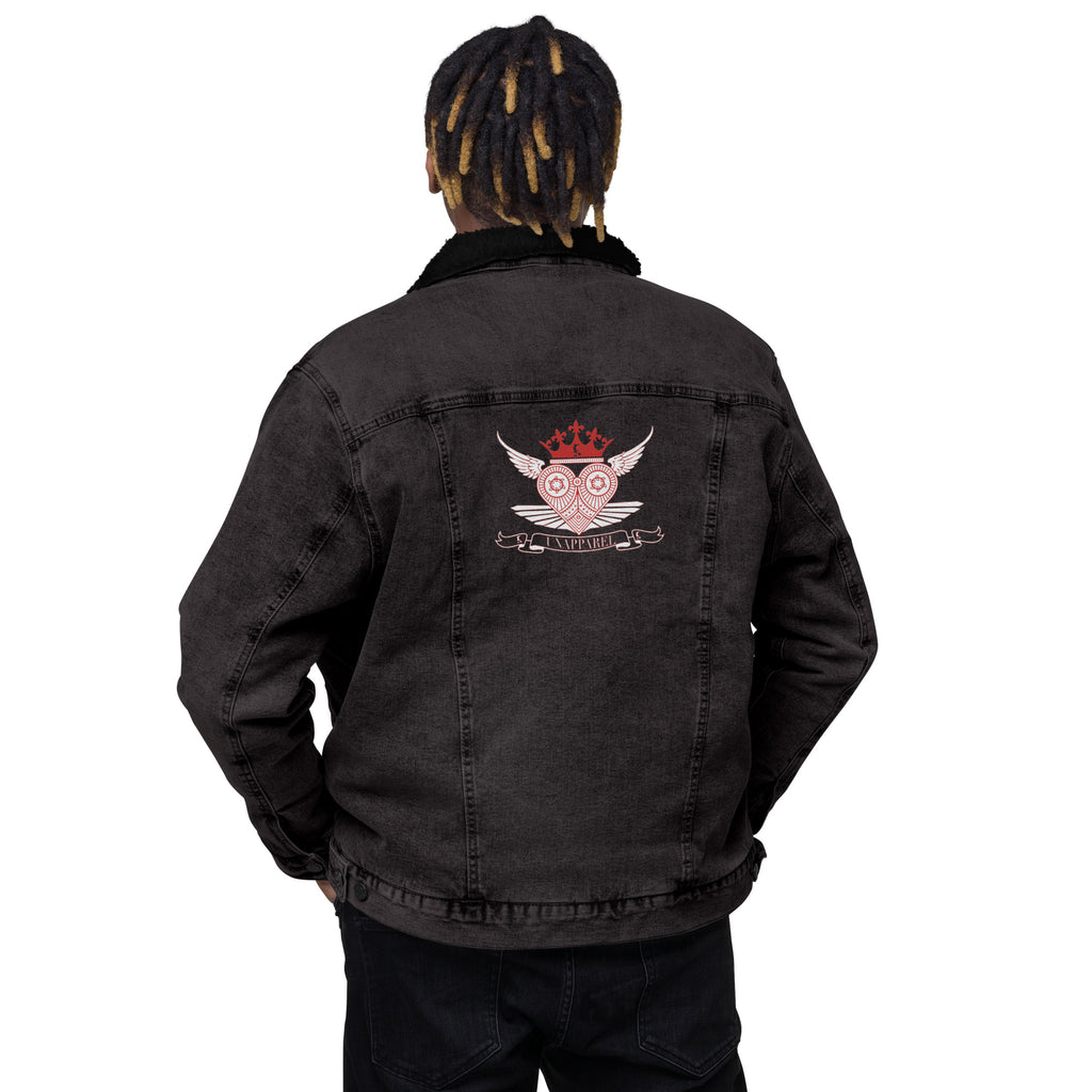 King of Hearts Unisex denim sherpa jacket