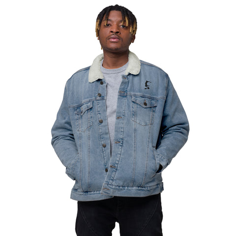 King of Hearts Unisex denim sherpa jacket