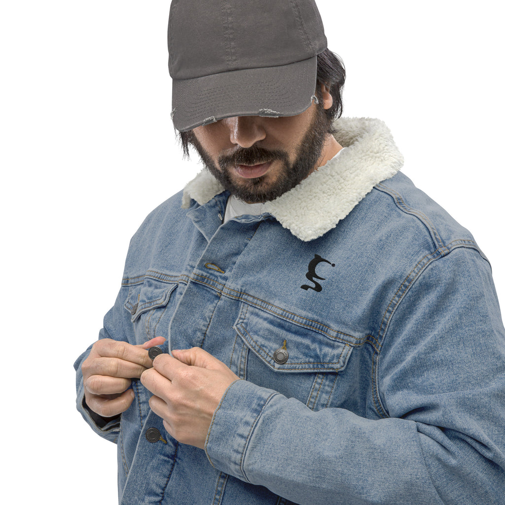 King of Hearts Unisex denim sherpa jacket