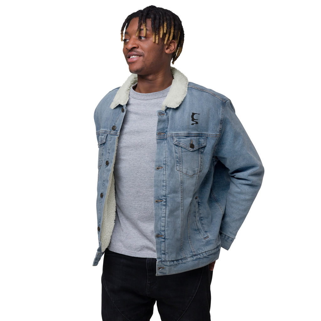 King of Hearts Unisex denim sherpa jacket